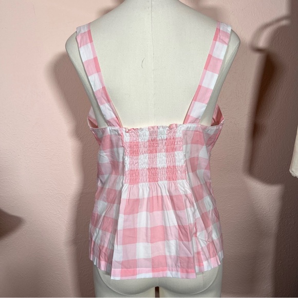 Kate Spade Dream a Little Dream Pink White Gingham Check Camisole Bow top NEW - Picture 7 of 17